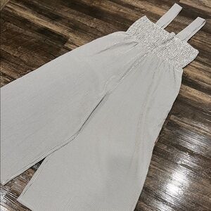 MELLODAY Blue and White Palazzo Jumpsuit